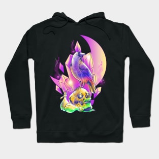 Skull & Crow RPG Gamer Fantasy Gaming Pastel Art Hoodie